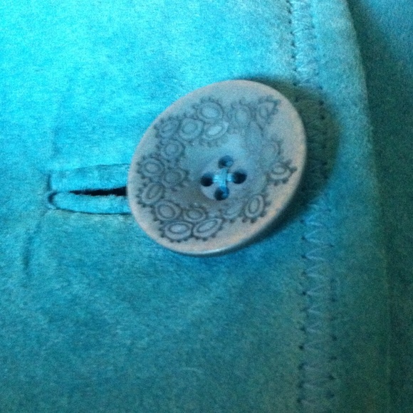 Suede turquoise blazer - Picture 3 of 4